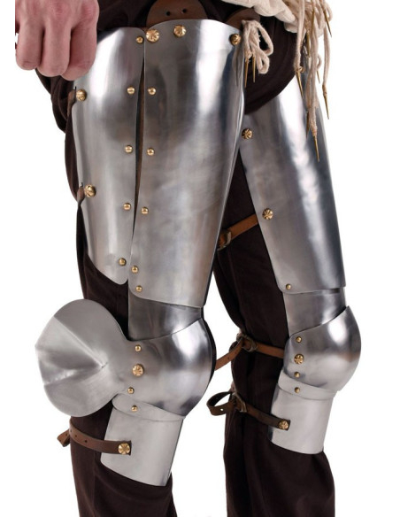 Armadura medieval para pernas e joelhos