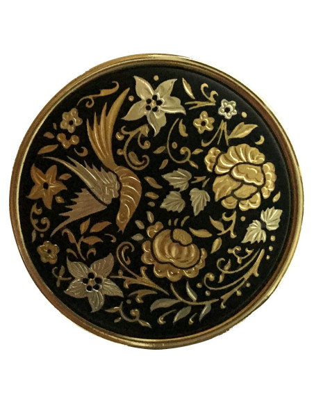 pillbox rodada Damasquinado