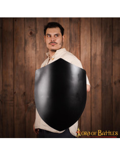 Escudo medieval preto liso, para personalizar 2