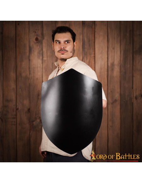 Escudo medieval preto liso, para...