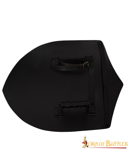 Escudo medieval preto liso, para...