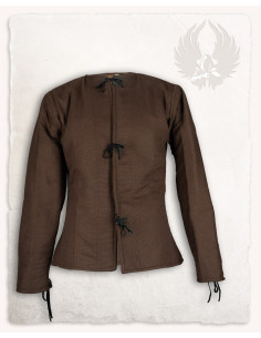 Gambeson de algodão medieval modelo Aulber, marrom