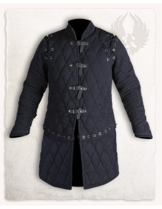 Gambeson medieval modelo Arthur, preto