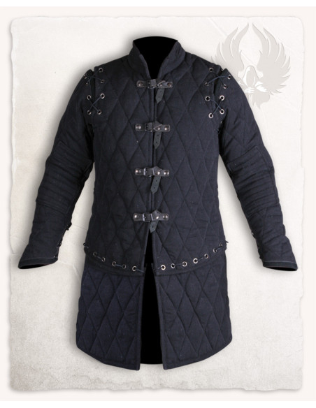 Gambeson medieval modelo Arthur, preto