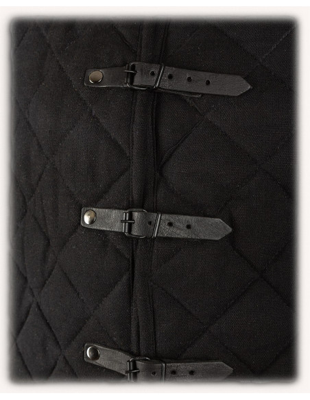 Gambeson medieval modelo Arthur, preto