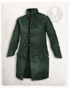 Gambeson de camurça medieval modelo Arthur, verde