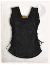 Corpete de couro medieval modelo Lucy, preto