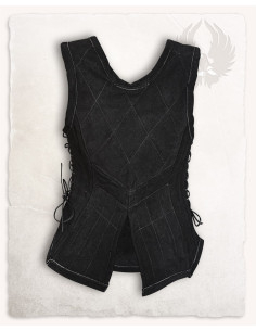 Corpete de couro medieval modelo Lucy, preto 2