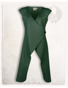 Sobretudo medieval feminino, modelo Vysera, verde