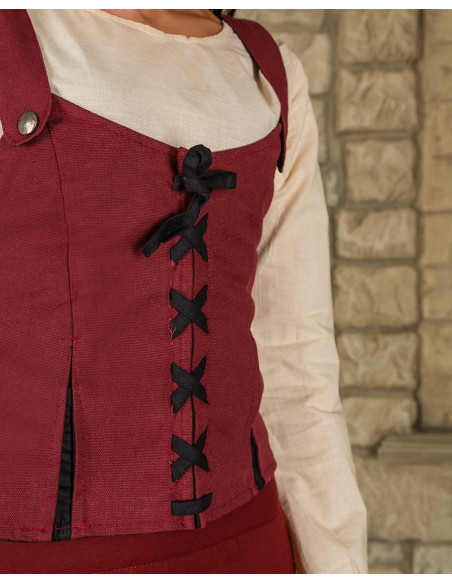 Corpete de couro medieval modelo Lea,...