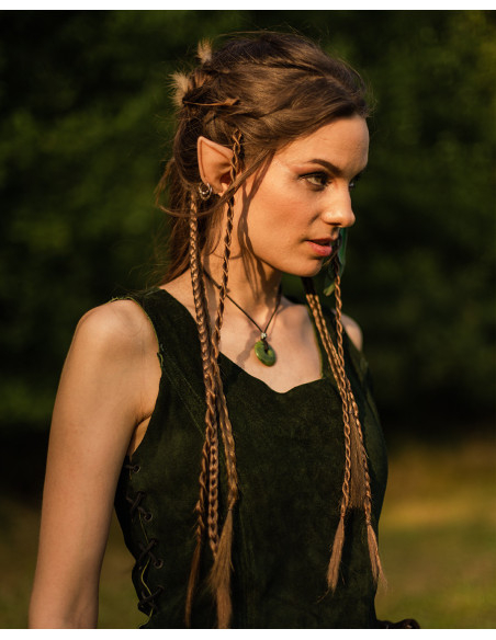 Tabardo medieval élfico em camurça...