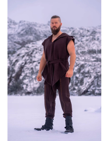 Túnica medieval de arqueiro marrom,...