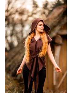 Túnica medieval de arqueiro marrom, modelo Aldón, unissex 2