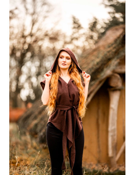 Túnica medieval de arqueiro marrom,...