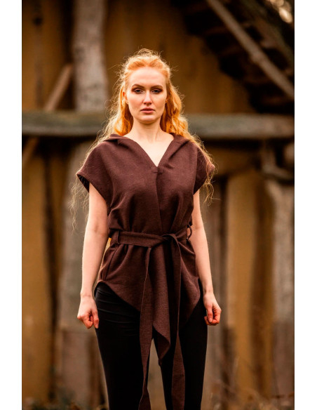 Túnica medieval de arqueiro marrom,...