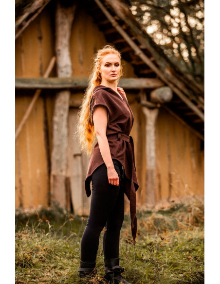 Túnica medieval de arqueiro marrom,...