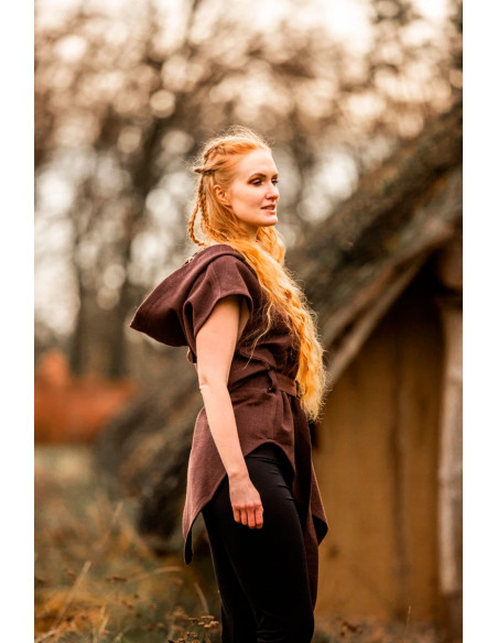 Túnica medieval de arqueiro marrom,...