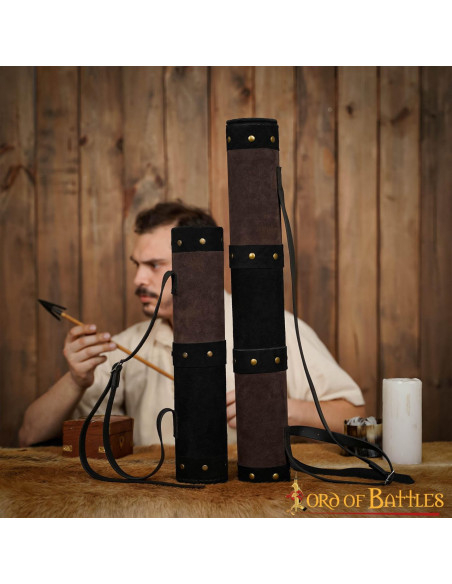 Aljava de couro medieval, modelo de...