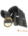 Baldric com cinto de espada em couro preto