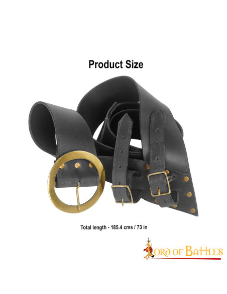 Baldric com cinto de espada em couro...