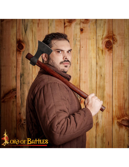 Machado de aço Viking com bainha de...