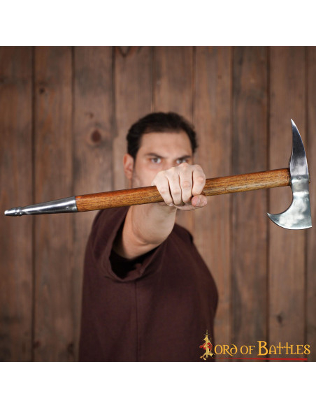 Machado medieval de aço carbono,...