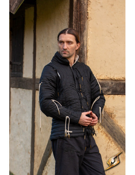Gambeson de cavaleiro medieval em preto