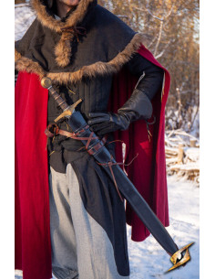 Coldre com cinto para espadas, cor preto-marrom