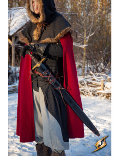 Coldre com cinto para espadas, cor preto-marrom 2