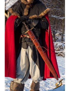 Bainha com cinto para espadas, marrom