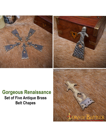 Ponta de cinto de latão medieval...