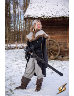 Bainha ajustável para espadas em couro sintético preto...