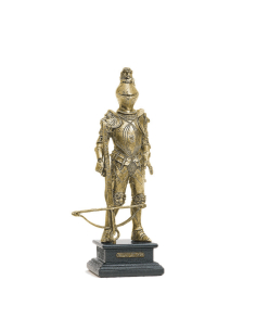 Figura de guerreiro do século XVI com besta em miniatura,...