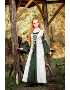 Vestido medieval modelo Amalia, verde natural