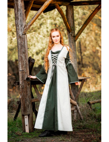 Vestido medieval modelo Amalia, verde...