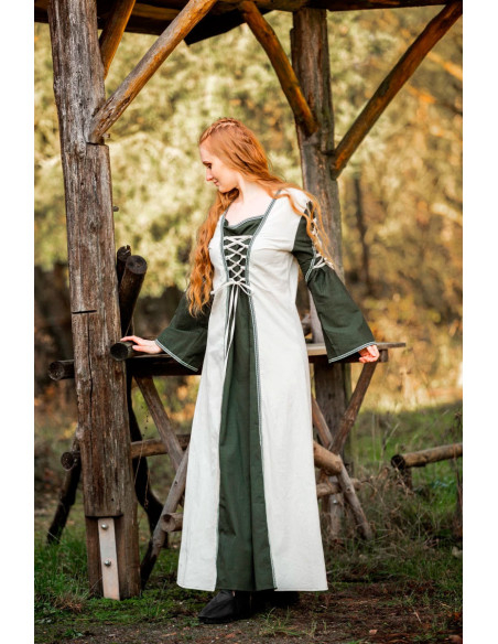 Vestido medieval modelo Amalia, verde...