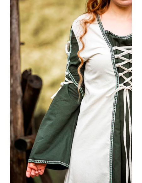 Vestido medieval modelo Amalia, verde...