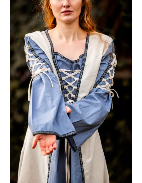 Vestido medieval modelo Amalia, azul...