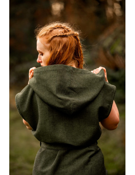 Túnica verde de arqueiro medieval,...