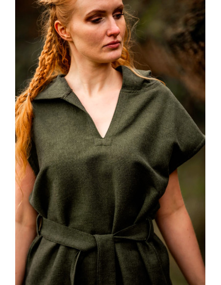 Túnica verde de arqueiro medieval,...