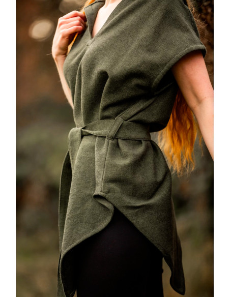 Túnica verde de arqueiro medieval,...