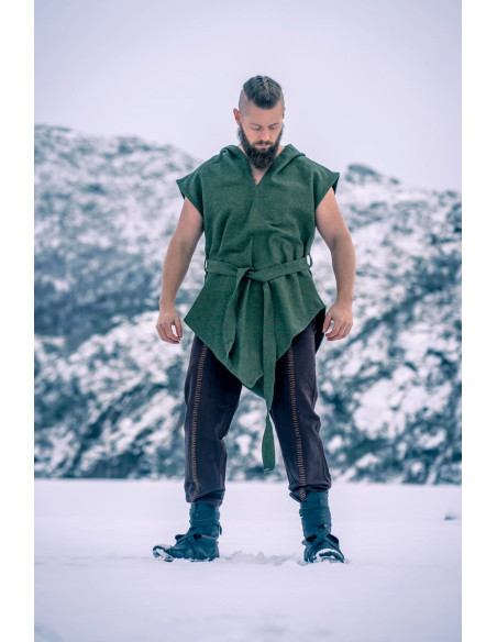 Túnica verde de arqueiro medieval,...