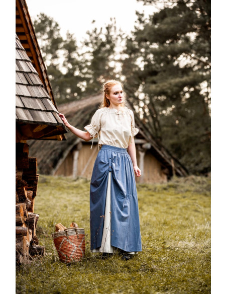 Saia medieval modelo Elise, azul natural
