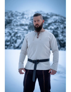 Camisa masculina medieval modelo Otto, natural