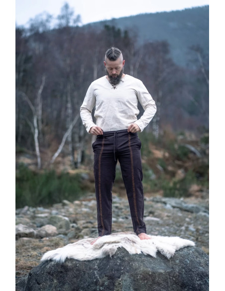 Calça medieval modelo Hermann, marrom...