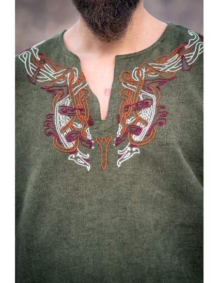Túnica Snorri Viking com bordado à...