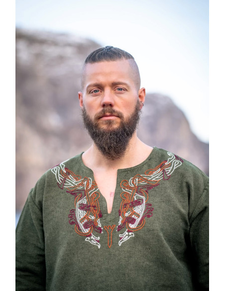Túnica Snorri Viking com bordado à...