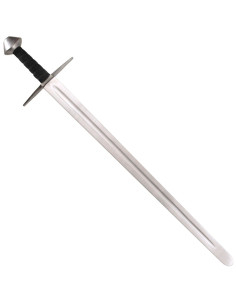 Espada românica funcional de uma mão, guarda reta