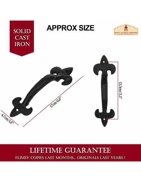 Maçaneta medieval flor de lis (17x4,7...