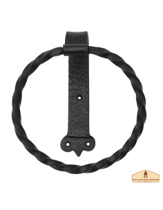 Toalheiro rústico medieval redondo de ferro forjado para...